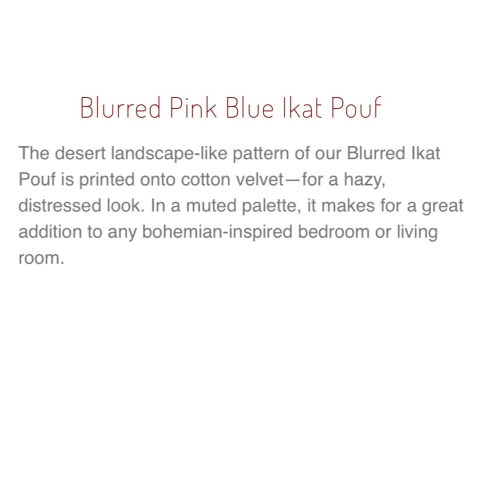 West Elm Blurred Ikat Pouf Rosette - Picture 8 of 8